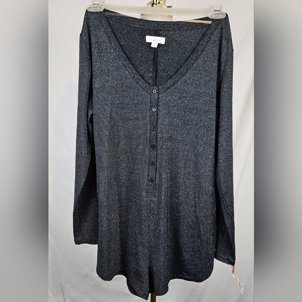 Colsie Long Sleeve One Piece NWT Romper Size Medium Black Sparkly Fairycore‎